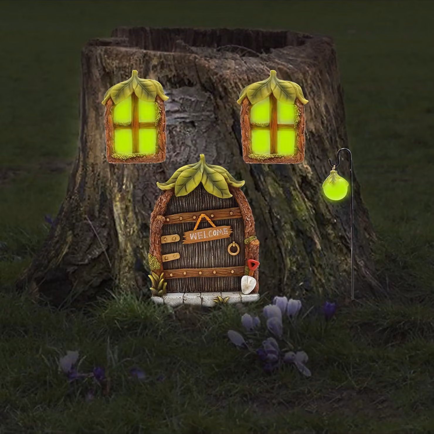 Porta delle fate Decorazione da giardino - Miniature Fairybaum Dekorationsset - Harz - Set von 2