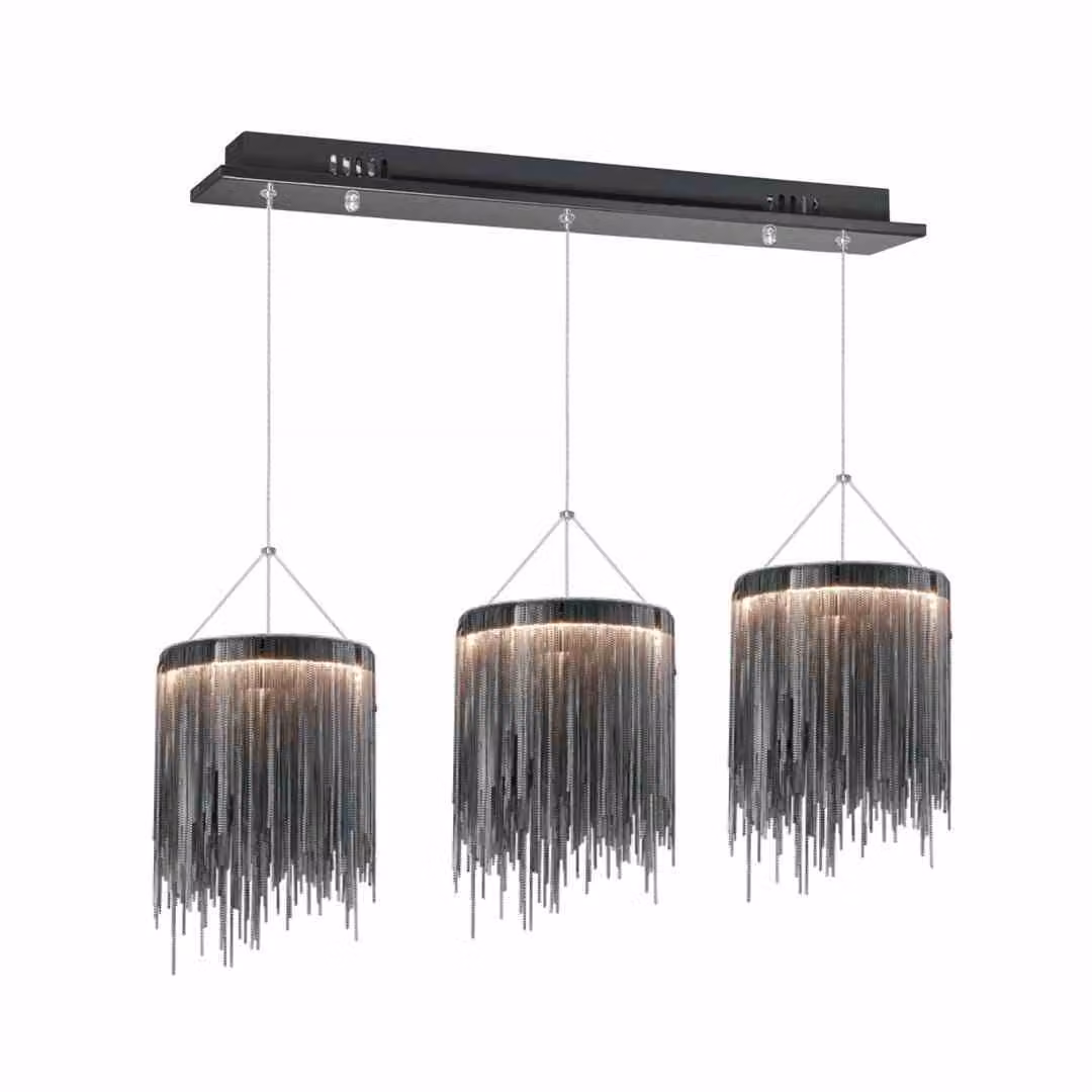 Lampadario a LED CASCATA nero-grafite 54W, bianco caldo, 1350 lm, metallo, dimensioni: 90x75x20 cm, IP20, Milagro