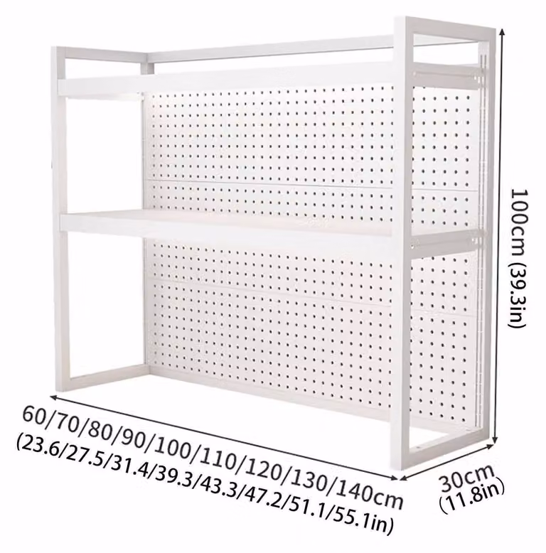 Scaffale da scrivania, bianco, a due ripiani, 80 cm