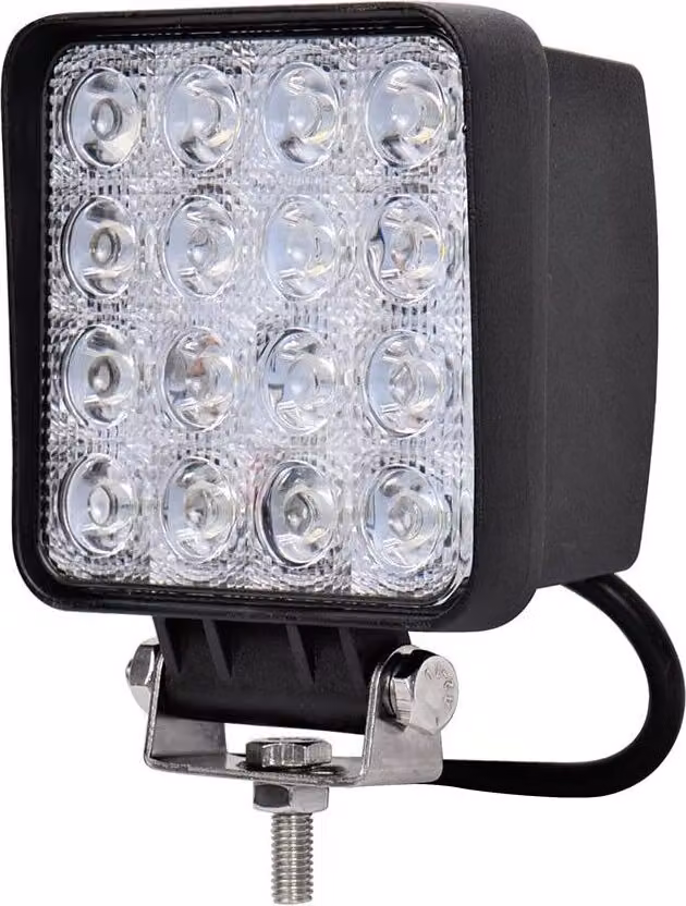 Greenmigo 48W 16 LED proiettore LED da lavoro faretto esterno offroad lampada ausiliaria faro per Jeep SUV 12-24V nero alluminio pressofuso IP67