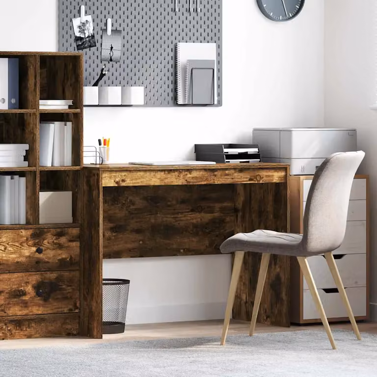 Scrivania vidaXL in stile minimalista color rovere fumé, L 100 x P 50 x H 76 cm