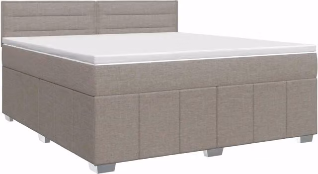 Letto box spring con materasso a molle insacchettate vidaXL, colore tortora, L/P: 180 x 200 cm