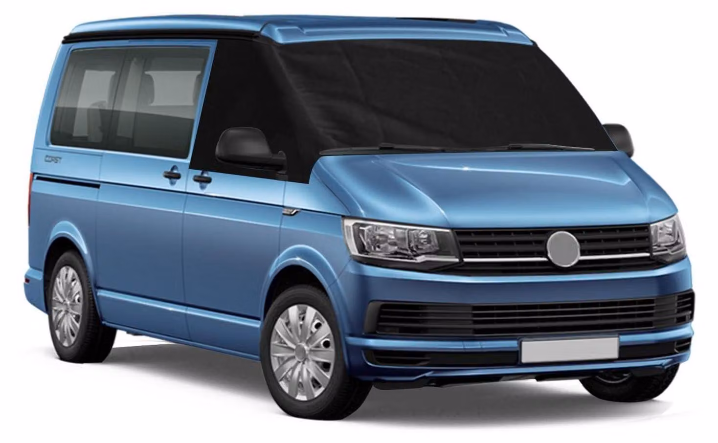 Copertura per parabrezza per VW T4, realizzata in tessuto Oxford 600D, oscurante, con protezione UV, resistente alle intemperie, colore nero