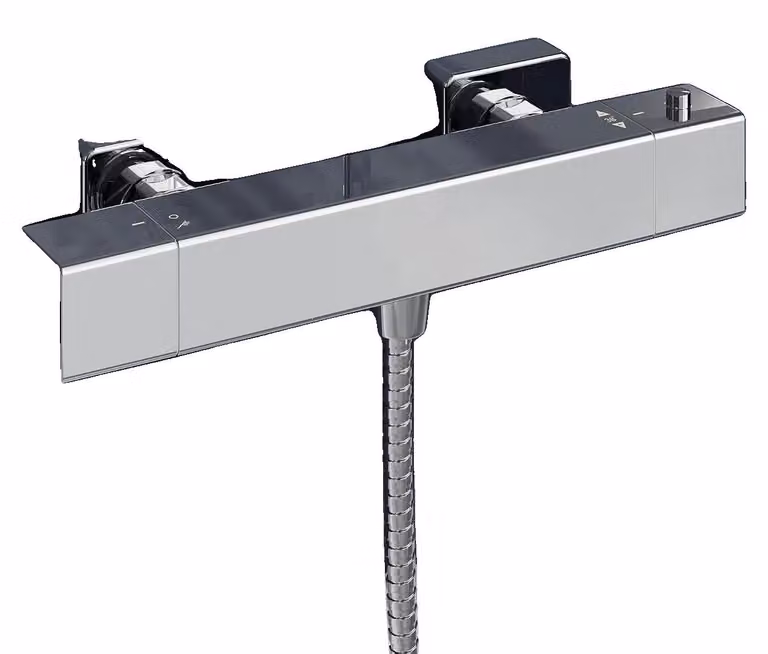 Miscelatore termostatico per doccia, realizzato in lega di zinco con rivestimento in cromo, di dimensioni standard per miscelatori per doccia, adatto per installazioni in doccia e vasca da bagno, dotato di un sensore di temperatura ad alta sensibilità e d