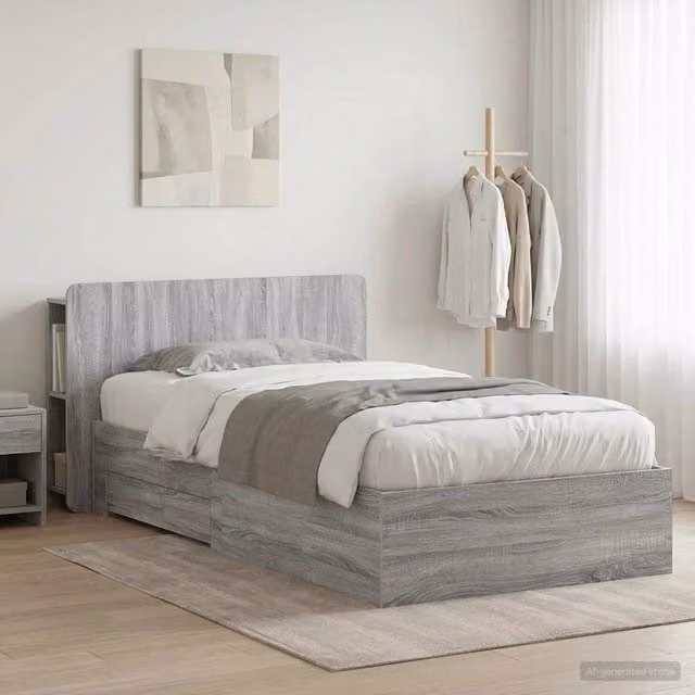 Telaio del letto con storage Sonoma grigio 80 x 200 cm 3433704