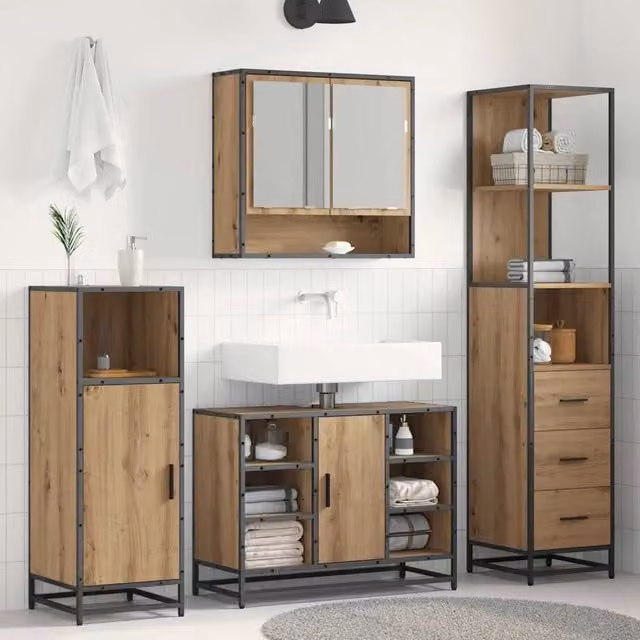 Set di mobili per il bagno Rovere artigianale 883599