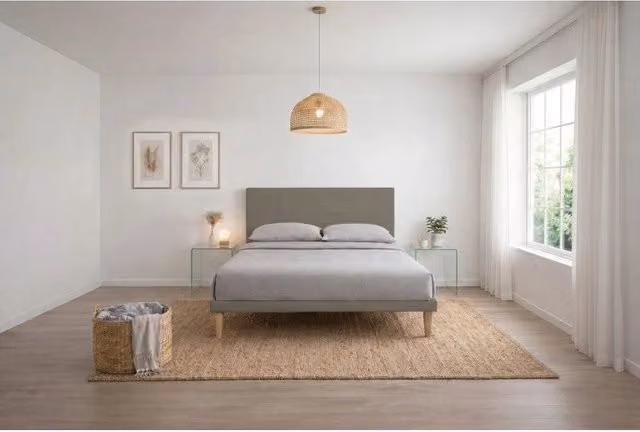 Letto imbottito Matrimoniale 160x200 cm Flat - Similpelle,Cappuccino,Con rete