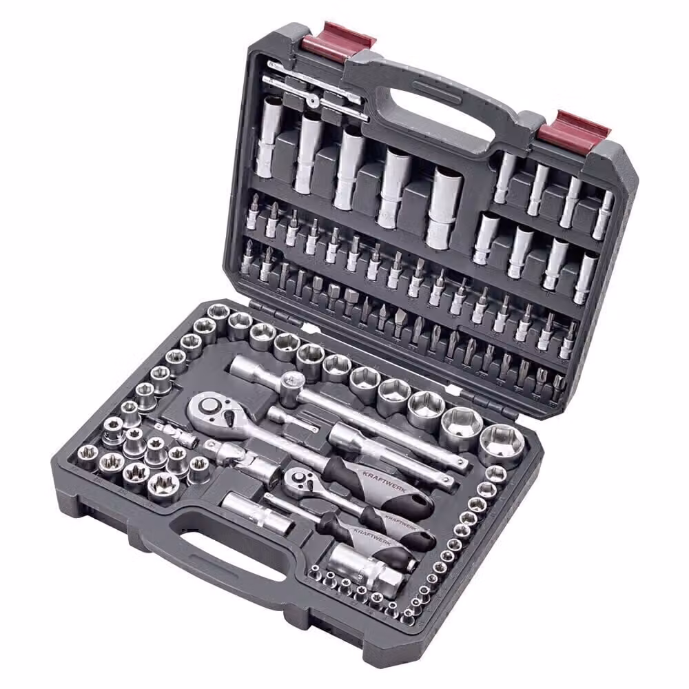 KRAFTWERK KRA 204.103.601 Set di chiavi a bussola, LINEA BASE, 1/4"+1/2", 105 pezzi.