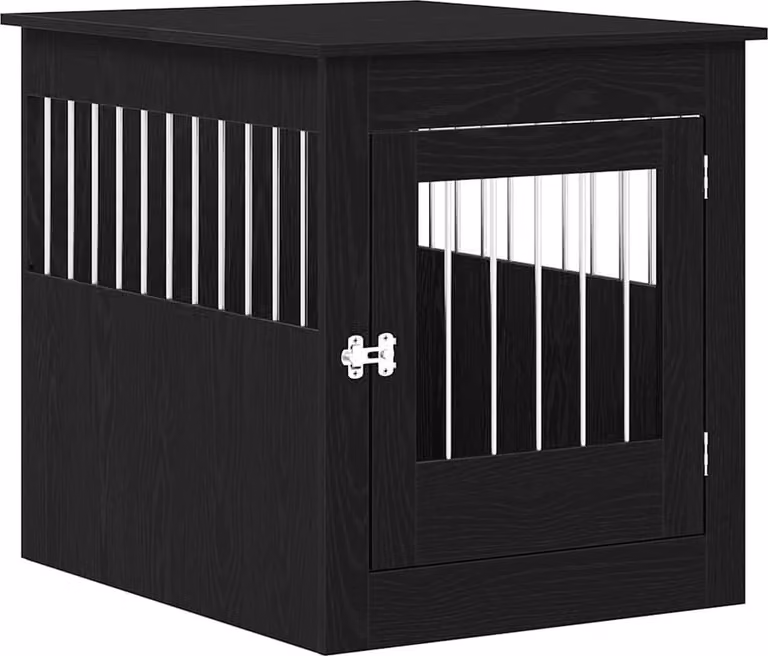 Mobile per cuccia per cani Rovere Nero 64,5x80x71 cm in legno ingegnerizzato