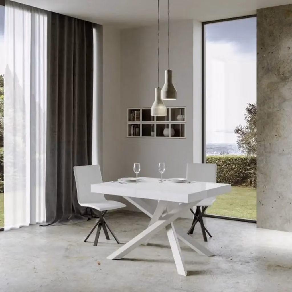 Tavolo allungabile Itamoby Volantis Premium bianco frassino con gambe bianche L/P: 140-400 x 90 cm – 2