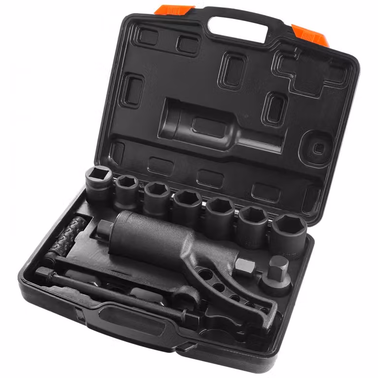 Moltiplicatore di coppia 6800 Nm - Moltiplicatore di coppia 1:64 - Set 25,4 x 25,4 mm - Chiave per ruote quadrate con moltiplicatore di coppia - 21# - Cacciavite con potenza - Misure: 24/27/30/32/33/38 mm