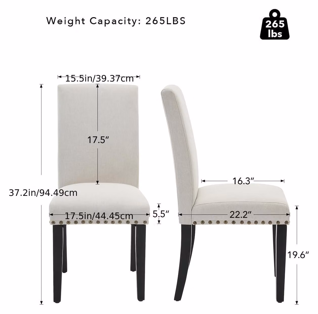 Sedie da pranzo - Sedie - Sedie a conchiglia - Sedie per tavoli da pranzo - Arredamento - Rivestimento in tessuto grigio