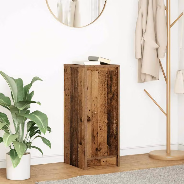 vidaXL Credenza in Legno Antico Marrone con Ante a Battente e Ripiani Interni L/P/H: 29,5 x 34 x 76 cm
