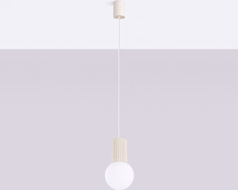 Lampada a sospensione HALO 1 beige 1xG9 8W alluminio/vetro 120x12x12cm Sollux Lighting