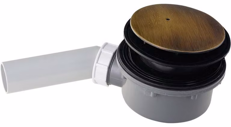 Sifone per piatti doccia RETRO, diametro 90 mm, bronzo