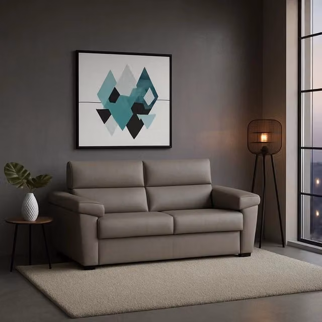 Divano Letto 2 Posti Contrada DMORA Grigio, Sfoderabile con Funzione Letto e Contenitore, Made in Italy – 1
