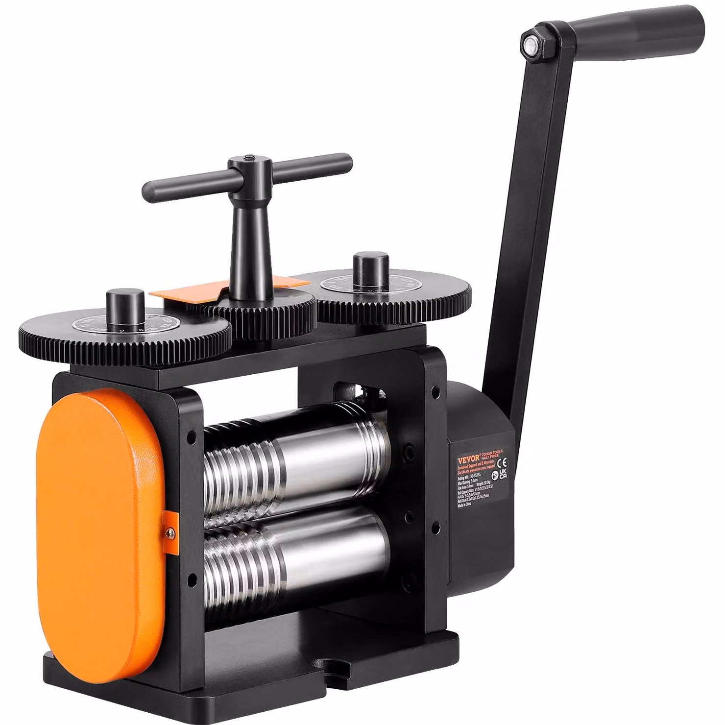 VEVOR 3 in 1 laminatoio manuale 57 mm laminatoio combinato, laminatoio manuale laminatoio per gioielli Spessore regolabile da 0 a 5,5 mm, laminatoio manuale per platino / oro K / ottone / alluminio
