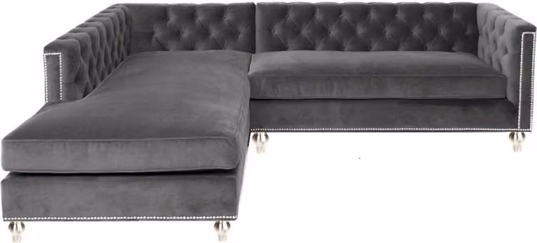 Ecksofa Wohnlandschaft Couch Eckgarnitur Polster Samt Stoff Möbel Design Grau