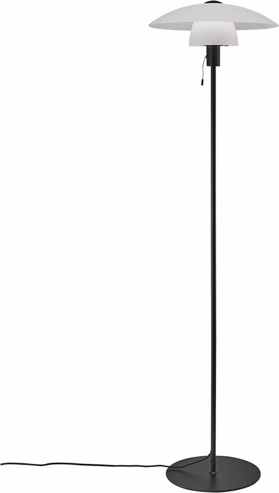 Lampada da terra Verona, lampada da lettura Ø 40 cm bianco opale / nero