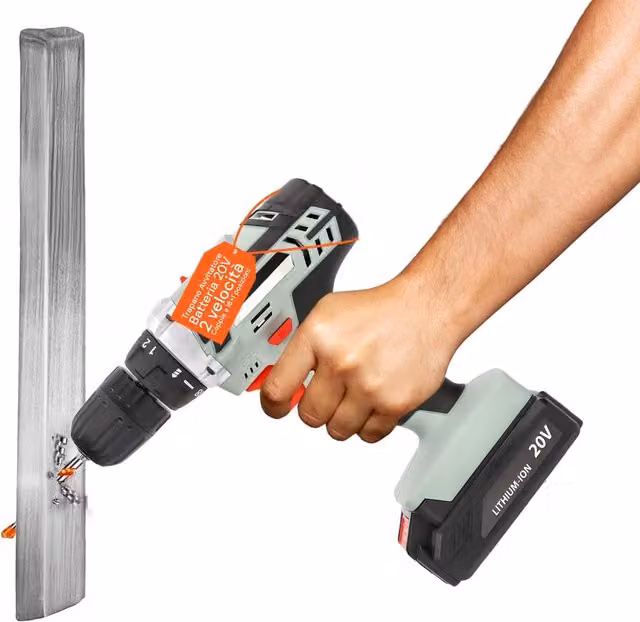 Trapano Avvitatore Kombo con 2 Velocità Meccaniche e Batteria al Litio da 20V 1300 mAh Multicolore