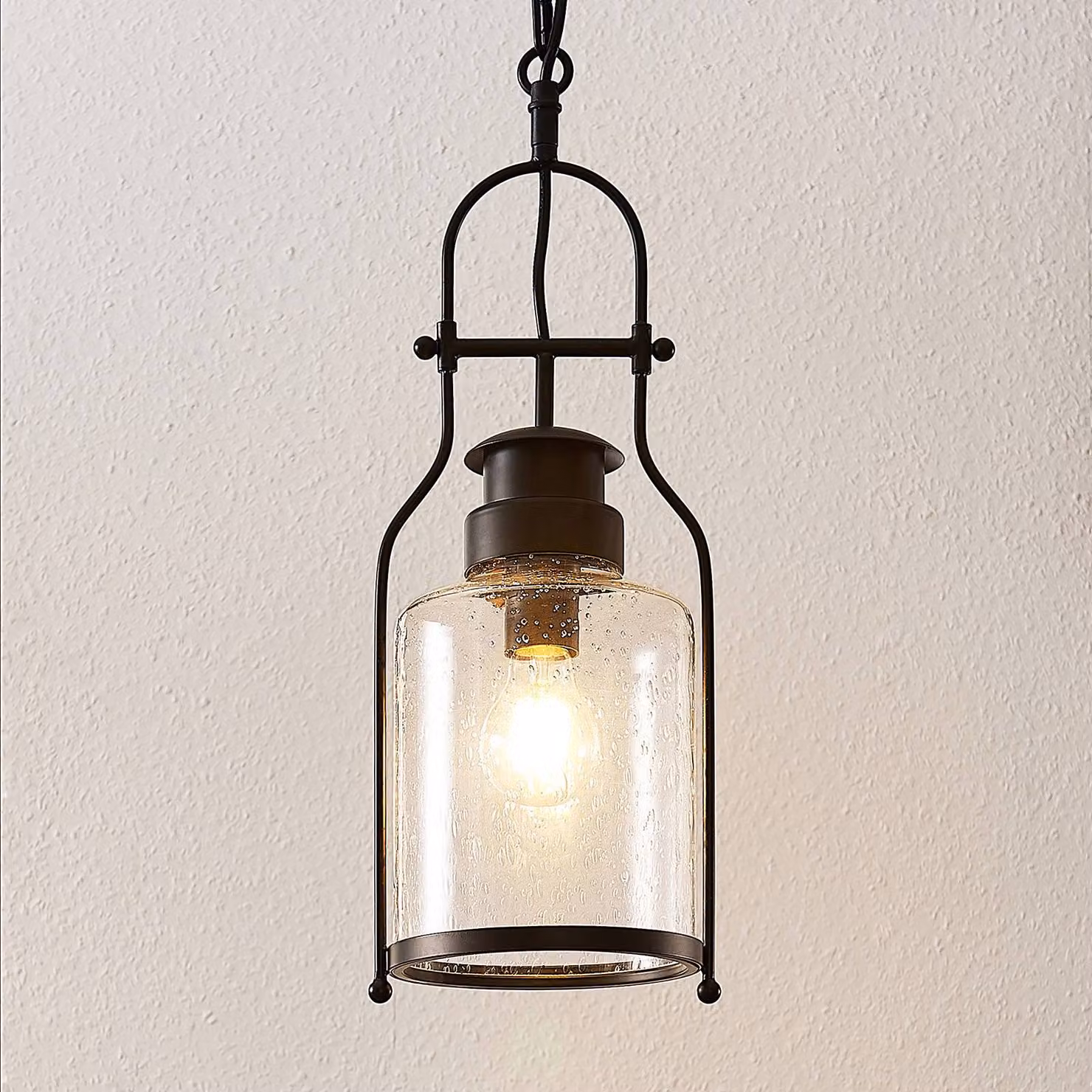 Lampada a sospensione Rozalie Lindby, dimmerabile, Nero, Corridoio, Metallo, Vintage, Lampada a sospensione