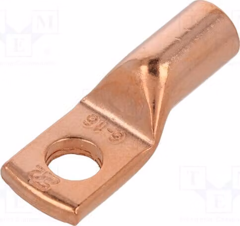 2 connettori a crimpare per cavi a nastro, M6, per cavi da 16 mm², in rame, isolati, modello KM16/6
