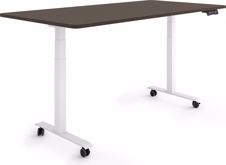 ESMART Germany EZX-132WE 160x80cm Decorazione ebano Scrivania ergonomica regolabile in altezza su ruote Regolabile elettricamente in altezza in modo continuo da 65,5 a 130,5 cm 3 memorie di attività Ricordo attività Montaggio rapido
