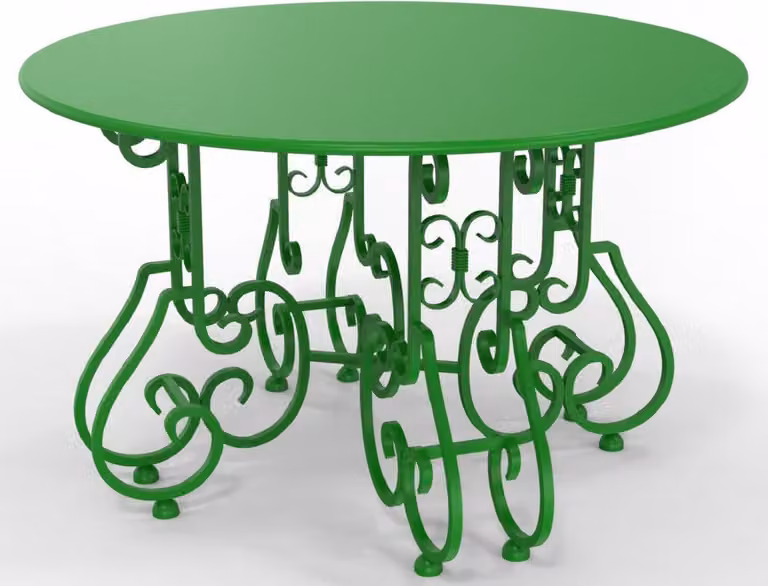Casa Padrino Tavolo da giardino liberty Ø 120 x H. 73,5 cm - Vari colori - Tavolo rotondo in ferro battuto per giardino e patio - Mobili da giardino e patio in ferro battuto liberty