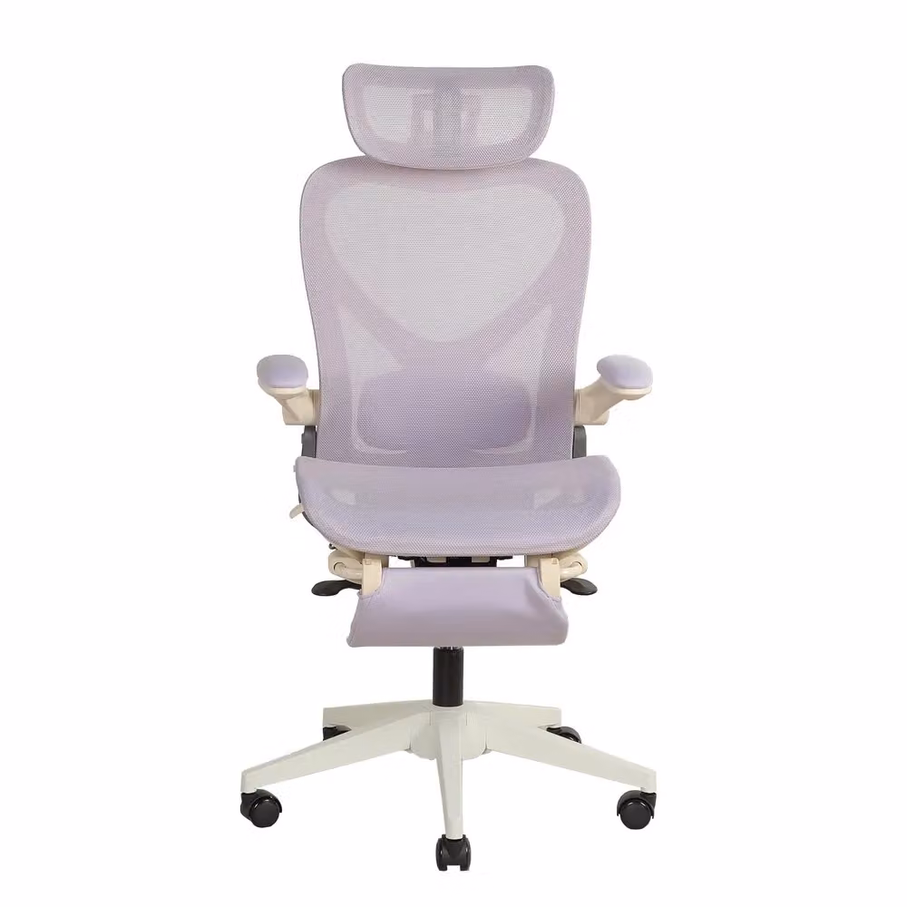 Sedia da ufficio ergonomica pieghevole Minimal viola con supporto lombare, braccioli pieghevoli e poggiatesta 3D – 2