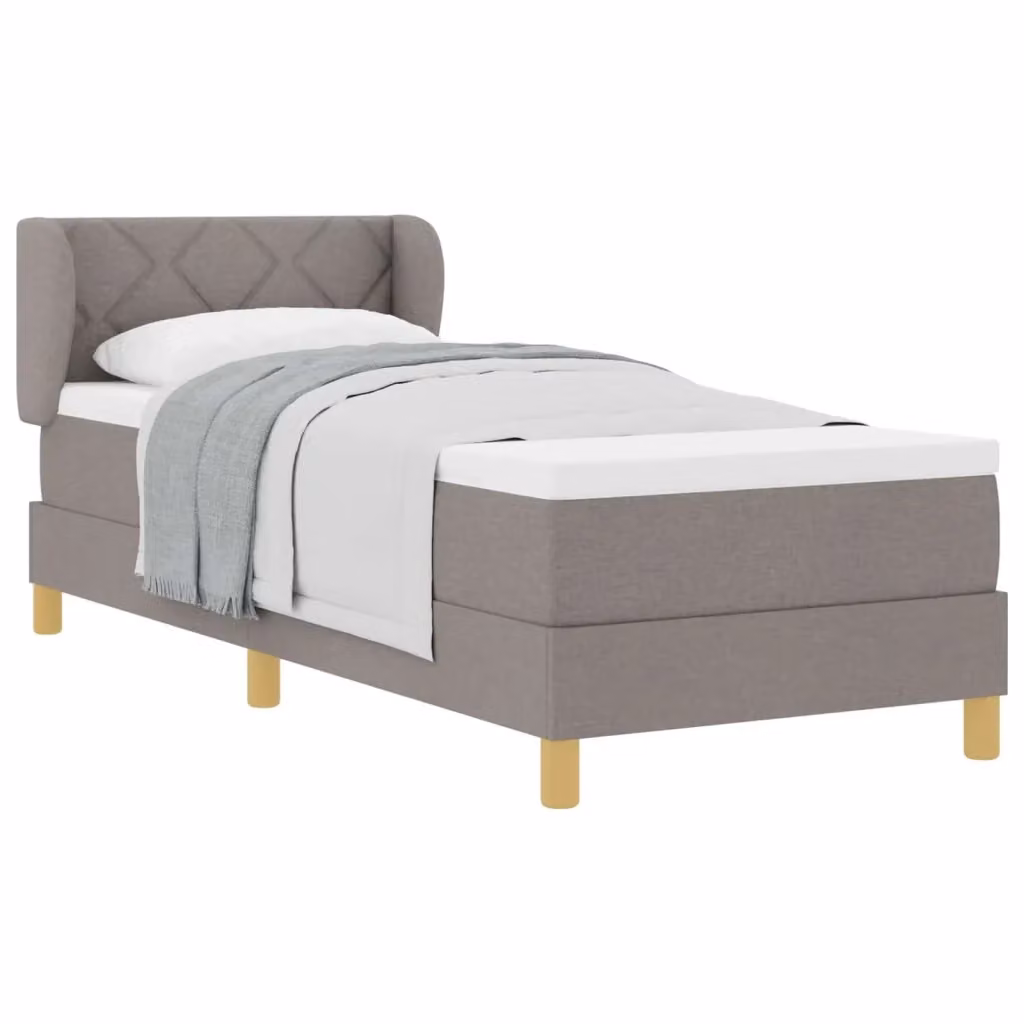 Letto a molle con testiera Talpa vidaXL in tessuto beige o grigio L 80 x P 200 cm – 2