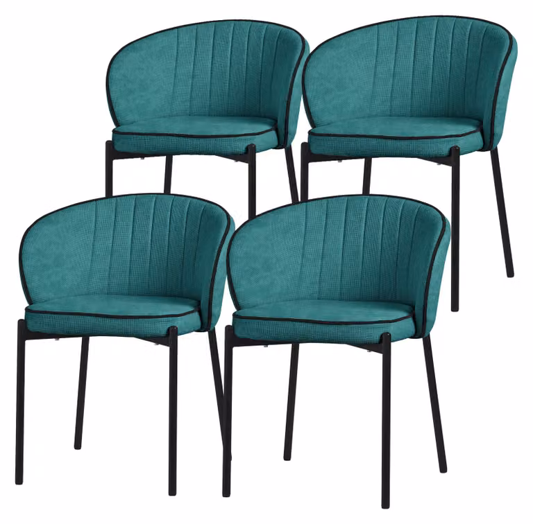 ML-Design set di 4 sedie da cucina a benzina con rivestimento in tessuto gambe in metallo sedia da soggiorno con schienale sedie imbottite per sala da pranzo e cucina