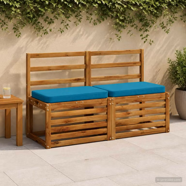 Cuscino per Panchina vidaXL VUGHT in Poliestere Azzurro con Rivestimento Lavabile e Resistente ai Raggi UV