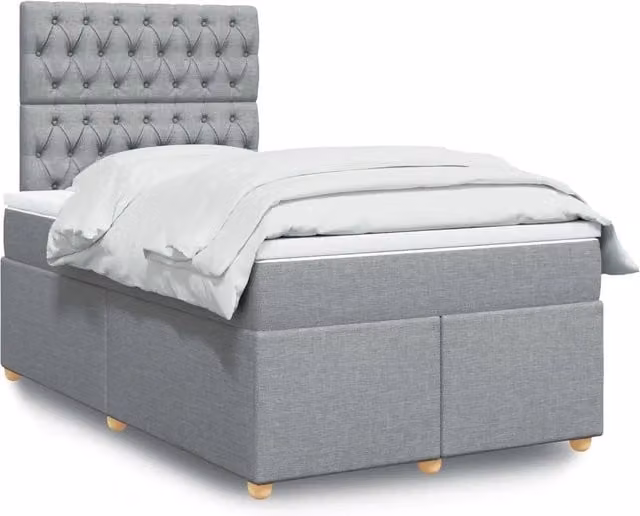 Letto Ibrido Moderno vidaXL con Struttura in Legno di Pino e Materasso Grigio e Bianco L/P/H: 120 x 200 cm