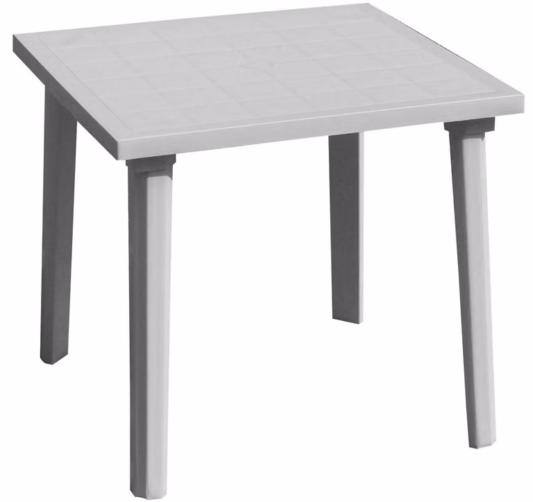 Tavolino da Giardino 80x80x72 cm in Resina Bauer Bianco