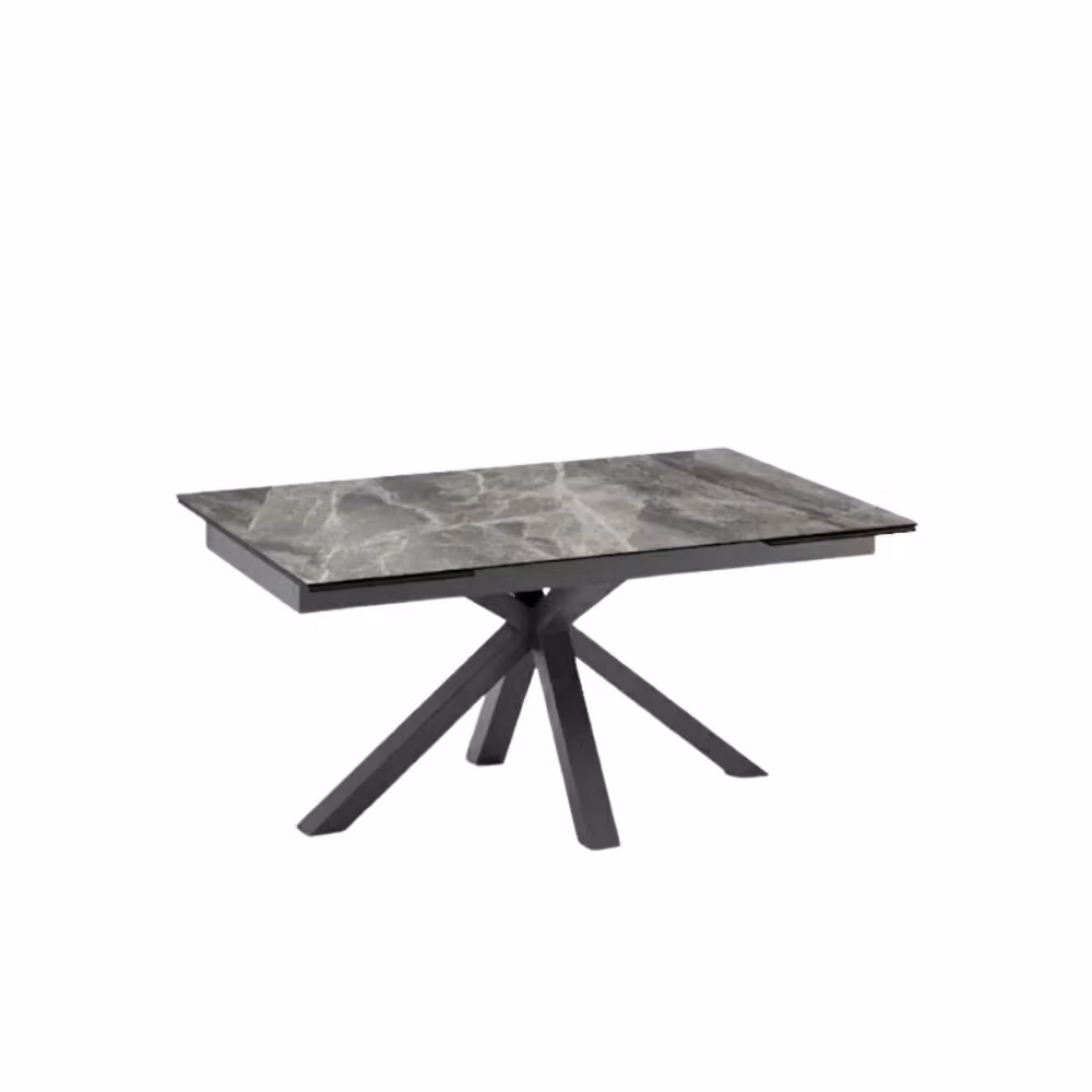 Tavolo da pranzo allungabile Guernica Duzzle in ceramica effetto marmo grigio L: 160-240 cm, P: 90 cm, H: 76 cm – 2