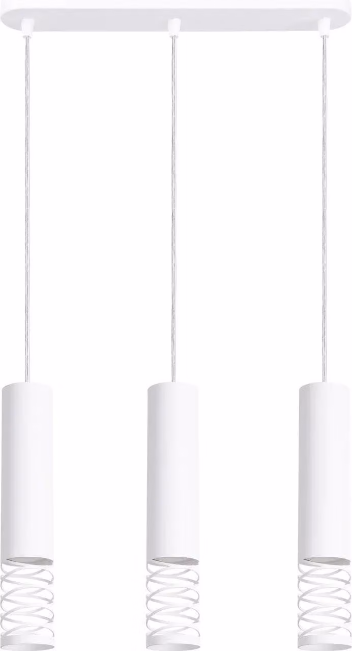 Lampada a sospensione LAMI 3L bianco 3xGU10 10W acciaio 125x6x40cm Sollux Lighting