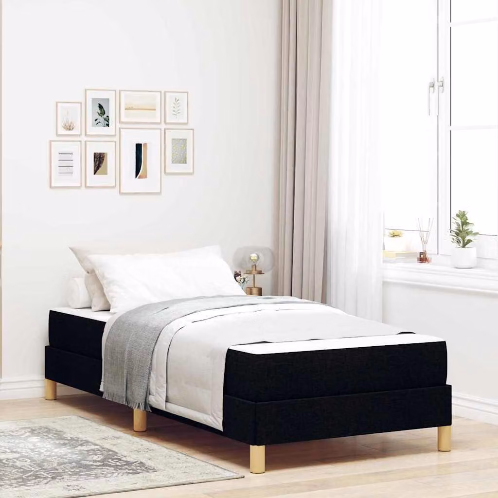 Maison Exclusive - Letto boxspring con materasso nero 80 x 200 cm Tessuto