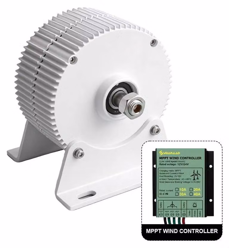 Generatore, funzionamento a 800 giri/min, compatibile con le energie rinnovabili, con base e MPPT-B, 12 V