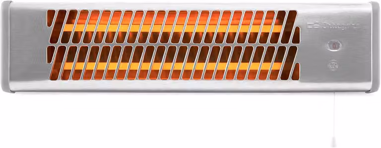 Orbegozo BB 5000, Riscaldatore elettrico a infrarossi, Vetro al quarzo, Parete, Argento, 1200 W, 600 W