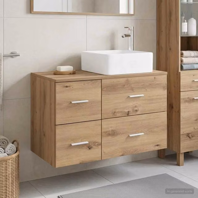 Set di mobili per il bagno 2 pz Rovere Artigianale 3403967