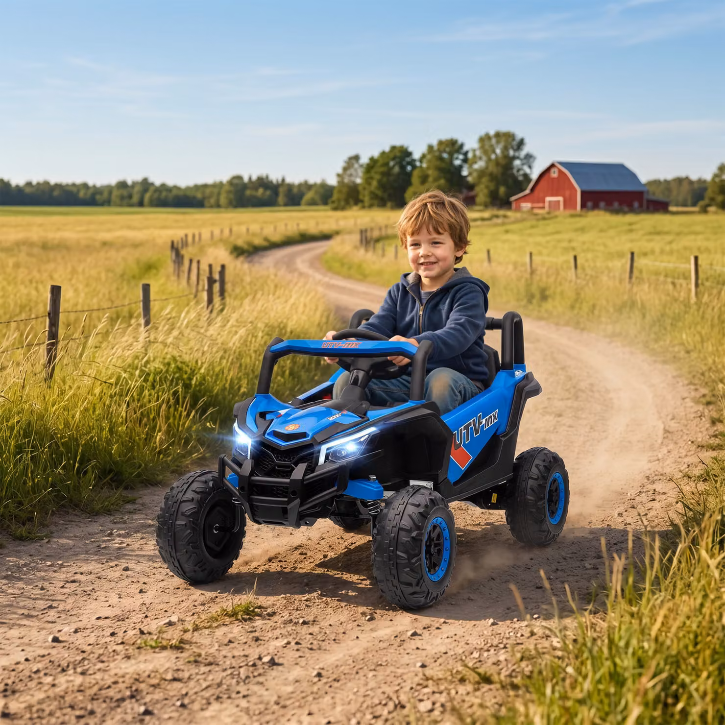 AIYAPLAY Macchina Elettrica UTV 12V per Bambini con Telecomando e Cintura di Sicurezza, Blu – 2