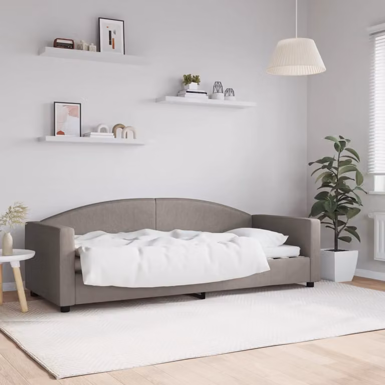 Letto da giorno vidaXL in tessuto beige e grigio L 200 x P 80 x H 75 cm