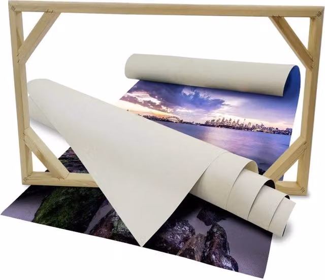 Quadro Canvas SIDNEY Landscape di Signorbit, Fotografia Astratta Moderna Multicolore su Telaio in Legno, L: 140 cm x H: 100 cm – 1