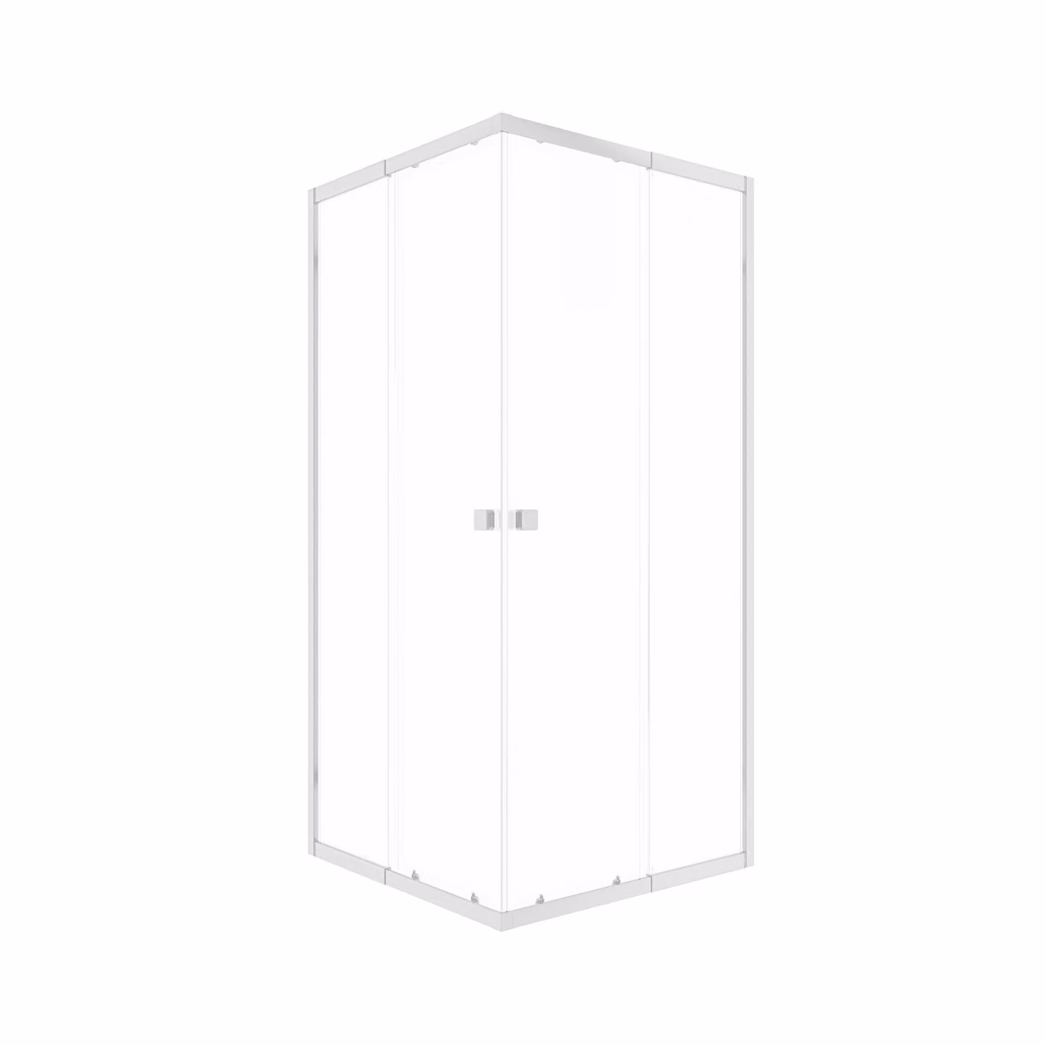 Cabina doccia 90x90 MARWELL Flexi 77-90x77-90-190 cm Doccia ad angolo con profili regolabili in alluminio di alta qualità in argento opaco Cabina doccia a battente