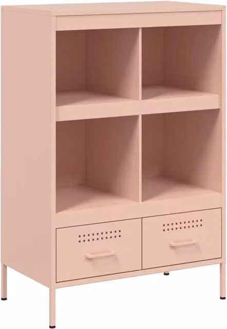 Credenza Buffet da pranzo in acciaio rosa stile industrial L 68 cm x P 39 cm x H 101,5 cm