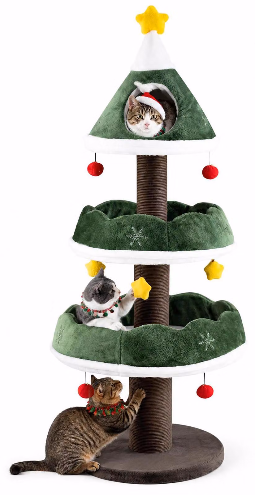 KOMFOTTEU: Albero per gatti alto 143 cm, con piattaforme accessibili e una cuccia superiore