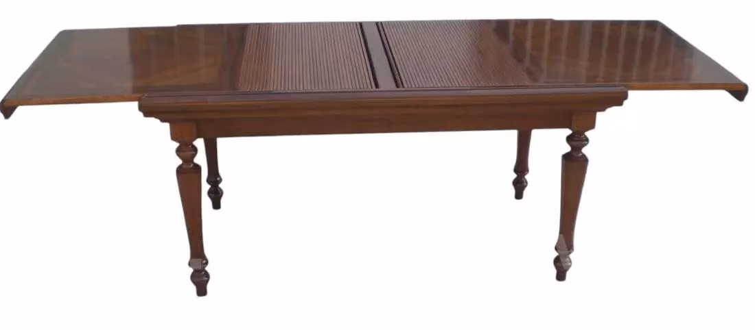 Tavolo allungabile moderno in legno noce color marrone Mobili 2G L: 160 cm, P: 90 cm, H: 80 cm – 3