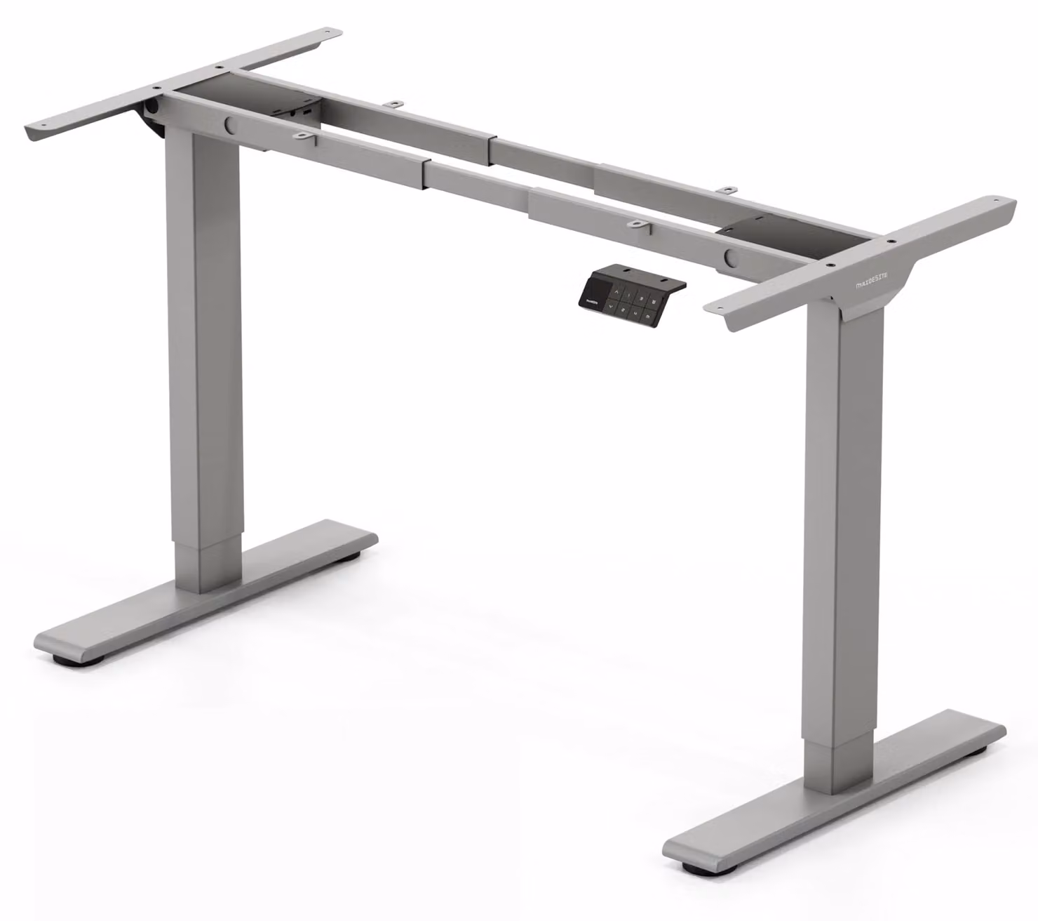 Scrivania regolabile elettricamente - Grigia, regolabile in altezza - 160x60 cm - Acciaio legato - Stile industriale - Scrivania da utilizzare in piedi