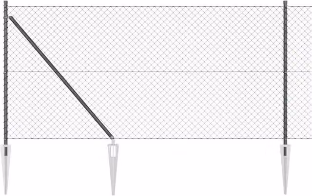 Pannello per recinzione rettangolare in acciaio e PVC grigio DESIGN IN, L: 1 m, H: 25 cm, rete 40 x 40 mm