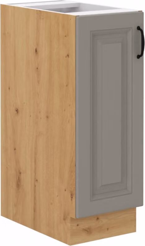 Armadietto estraibile SOPHIA - larghezza 30 cm, grigio chiaro / rovere artisan